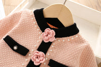 Load image into Gallery viewer, 2 Pieces Set Baby Kid Girls Flower Sweaters And Striped Skirts Wholesale 230105392
