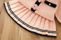 Load image into Gallery viewer, 2 Pieces Set Baby Kid Girls Flower Sweaters And Striped Skirts Wholesale 230105392

