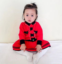 Load image into Gallery viewer, 2 Pieces Set Baby Kid Girls Flower Sweaters And Striped Skirts Wholesale 230105392
