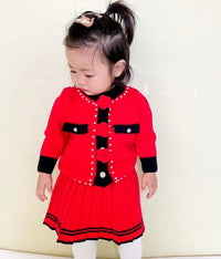 Load image into Gallery viewer, 2 Pieces Set Baby Kid Girls Flower Sweaters And Striped Skirts Wholesale 230105392
