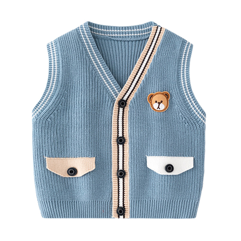 Baby Kid Boys Cartoon Crochet Vests Waistcoats Wholesale 230105399
