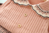 Load image into Gallery viewer, 2 Pieces Set Baby Kid Girls Crochet Cardigan And Checked Skirts Wholesale 230105410
