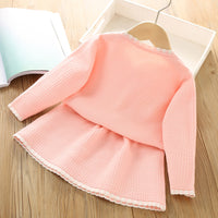 Load image into Gallery viewer, 2 Pieces Set Baby Kid Girls Solid Color Cardigan And Skirts Wholesale 230105420

