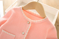 Load image into Gallery viewer, 2 Pieces Set Baby Kid Girls Solid Color Cardigan And Skirts Wholesale 230105420
