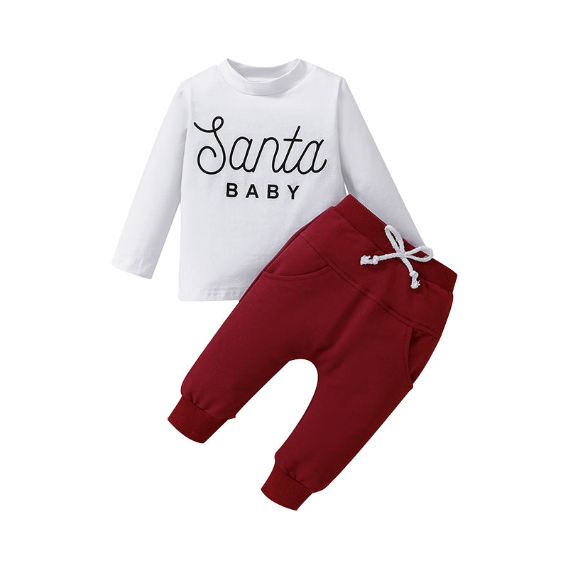 2 Pieces Set Baby Kid Unisex Letters Tops And Solid Color Pants Wholesale 230105434