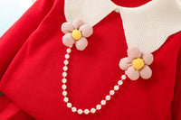 Load image into Gallery viewer, 2 Pieces Set Baby Kid Girls Flower Sweaters And Solid Color Skirts Wholesale 230105440
