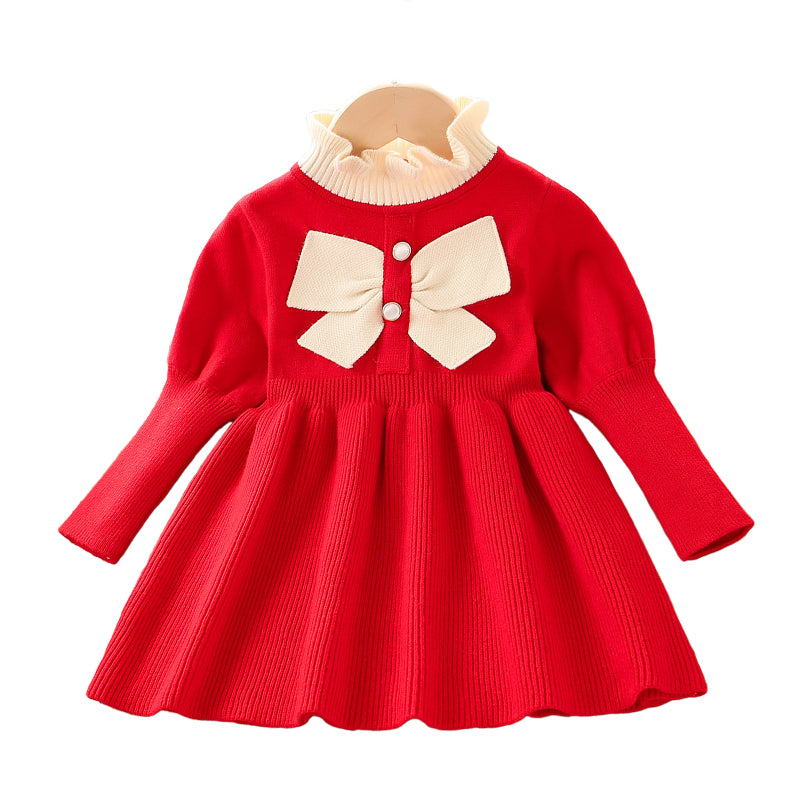 Baby Kid Girls Bow Crochet Dresses Wholesale 230105452