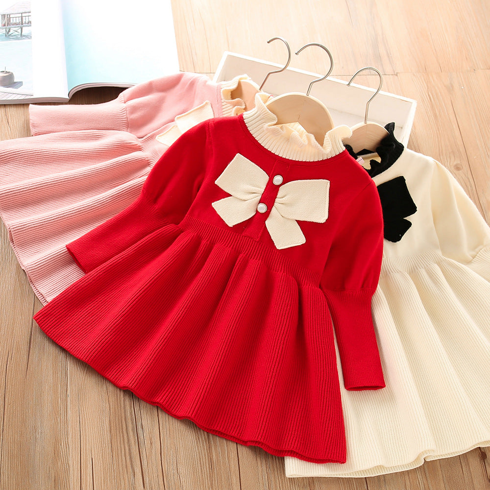 Baby Kid Girls Bow Crochet Dresses Wholesale 230105452