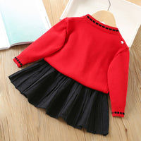 Load image into Gallery viewer, 2 Pieces Set Baby Kid Girls Flower Cardigan And Solid Color Skirts Wholesale 230105455

