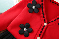 Load image into Gallery viewer, 2 Pieces Set Baby Kid Girls Flower Cardigan And Solid Color Skirts Wholesale 230105455
