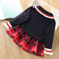 Load image into Gallery viewer, 2 Pieces Set Baby Kid Girls Checked Sweaters And Skirts Wholesale 230105456
