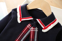 Load image into Gallery viewer, 2 Pieces Set Baby Kid Girls Checked Sweaters And Skirts Wholesale 230105456
