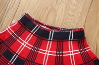 Load image into Gallery viewer, 2 Pieces Set Baby Kid Girls Checked Sweaters And Skirts Wholesale 230105456
