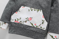 Load image into Gallery viewer, 2 Pieces Set Baby Girls Color-blocking Flower Print Hoodies Swearshirts And Pants Wholesale 23010546
