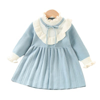 Load image into Gallery viewer, Baby Kid Girls Solid Color Knitwear Dresses Wholesale 230105462
