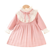 Load image into Gallery viewer, Baby Kid Girls Solid Color Knitwear Dresses Wholesale 230105462
