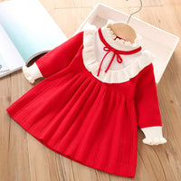 Load image into Gallery viewer, Baby Kid Girls Solid Color Knitwear Dresses Wholesale 230105462
