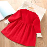 Load image into Gallery viewer, Baby Kid Girls Solid Color Knitwear Dresses Wholesale 230105462

