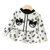 Load image into Gallery viewer, 2 Pieces Set Baby Kid Girls Flower Bow Cardigan And Skirts Wholesale 230105468
