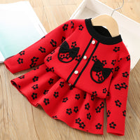 Load image into Gallery viewer, 2 Pieces Set Baby Kid Girls Flower Bow Cardigan And Skirts Wholesale 230105468
