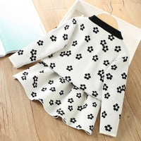 Load image into Gallery viewer, 2 Pieces Set Baby Kid Girls Flower Bow Cardigan And Skirts Wholesale 230105468
