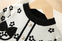 Load image into Gallery viewer, 2 Pieces Set Baby Kid Girls Flower Bow Cardigan And Skirts Wholesale 230105468
