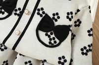 Load image into Gallery viewer, 2 Pieces Set Baby Kid Girls Flower Bow Cardigan And Skirts Wholesale 230105468
