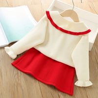 Load image into Gallery viewer, 2 Pieces Set Baby Kid Girls Embroidered Cardigan And Solid Color Bow Skirts Wholesale 230105470
