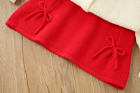 Load image into Gallery viewer, 2 Pieces Set Baby Kid Girls Embroidered Cardigan And Solid Color Bow Skirts Wholesale 230105470
