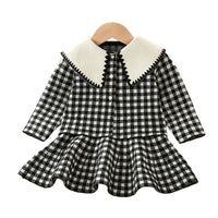 Load image into Gallery viewer, 2 Pieces Set Baby Kid Girls Checked Cardigan And Dresses Wholesale 230105473
