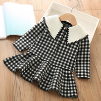 Load image into Gallery viewer, 2 Pieces Set Baby Kid Girls Checked Cardigan And Dresses Wholesale 230105473
