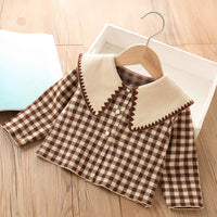Load image into Gallery viewer, 2 Pieces Set Baby Kid Girls Checked Cardigan And Dresses Wholesale 230105473
