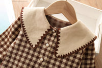 Load image into Gallery viewer, 2 Pieces Set Baby Kid Girls Checked Cardigan And Dresses Wholesale 230105473
