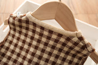 Load image into Gallery viewer, 2 Pieces Set Baby Kid Girls Checked Cardigan And Dresses Wholesale 230105473
