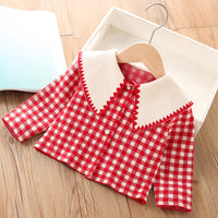 Load image into Gallery viewer, 2 Pieces Set Baby Kid Girls Checked Cardigan And Dresses Wholesale 230105473

