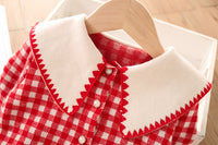 Load image into Gallery viewer, 2 Pieces Set Baby Kid Girls Checked Cardigan And Dresses Wholesale 230105473
