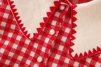 Load image into Gallery viewer, 2 Pieces Set Baby Kid Girls Checked Cardigan And Dresses Wholesale 230105473
