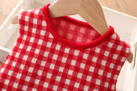 Load image into Gallery viewer, 2 Pieces Set Baby Kid Girls Checked Cardigan And Dresses Wholesale 230105473
