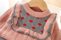Load image into Gallery viewer, 2 Pieces Set Baby Kid Girls Love heart Crochet Sweaters And Skirts Wholesale 230105479

