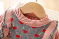 Load image into Gallery viewer, 2 Pieces Set Baby Kid Girls Love heart Crochet Sweaters And Skirts Wholesale 230105479
