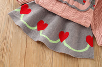 Load image into Gallery viewer, 2 Pieces Set Baby Kid Girls Love heart Crochet Sweaters And Skirts Wholesale 230105479
