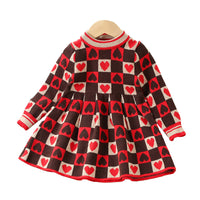 Load image into Gallery viewer, Baby Kid Girls Love heart Valentine&#39;s Day Knitwear Dresses Wholesale 230105481
