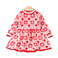 Load image into Gallery viewer, Baby Kid Girls Love heart Valentine&#39;s Day Knitwear Dresses Wholesale 230105481

