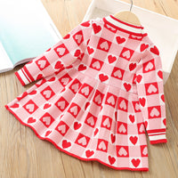 Load image into Gallery viewer, Baby Kid Girls Love heart Valentine&#39;s Day Knitwear Dresses Wholesale 230105481
