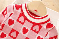 Load image into Gallery viewer, Baby Kid Girls Love heart Valentine&#39;s Day Knitwear Dresses Wholesale 230105481
