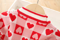 Load image into Gallery viewer, Baby Kid Girls Love heart Valentine&#39;s Day Knitwear Dresses Wholesale 230105481
