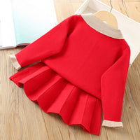 Load image into Gallery viewer, 2 Pieces Set Baby Kid Girls Solid Color Crochet Cardigan And Skirts Wholesale 230105484
