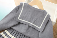 Load image into Gallery viewer, 2 Pieces Set Baby Kid Girls Embroidered Cardigan And Striped Skirts Wholesale 230105485
