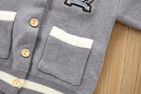 Load image into Gallery viewer, 2 Pieces Set Baby Kid Girls Embroidered Cardigan And Striped Skirts Wholesale 230105485
