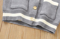 Load image into Gallery viewer, 2 Pieces Set Baby Kid Girls Embroidered Cardigan And Striped Skirts Wholesale 230105485
